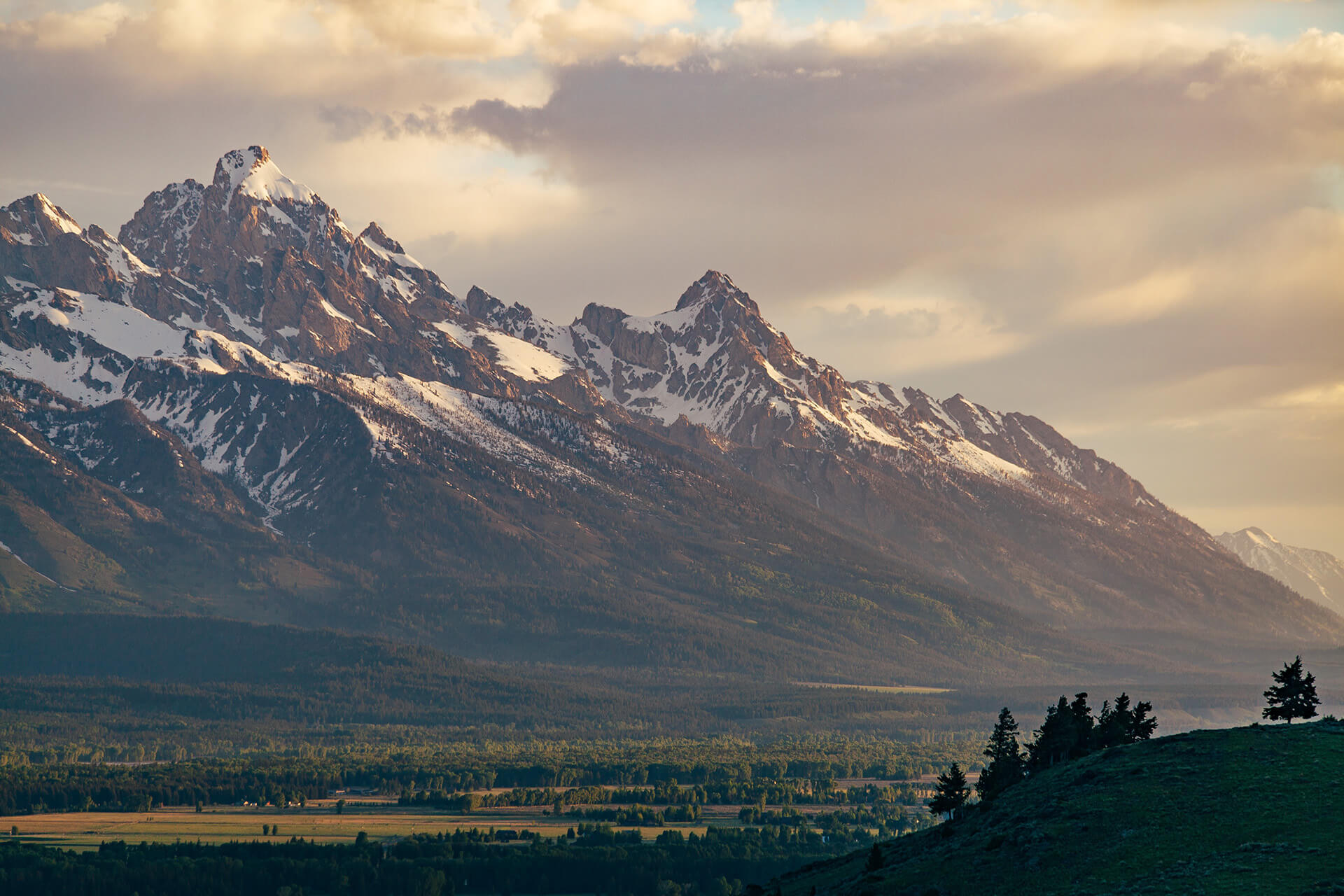 Stock photo of The Grand Tetons at sunrise